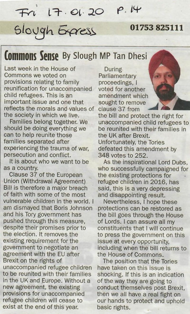 Slough Express Column