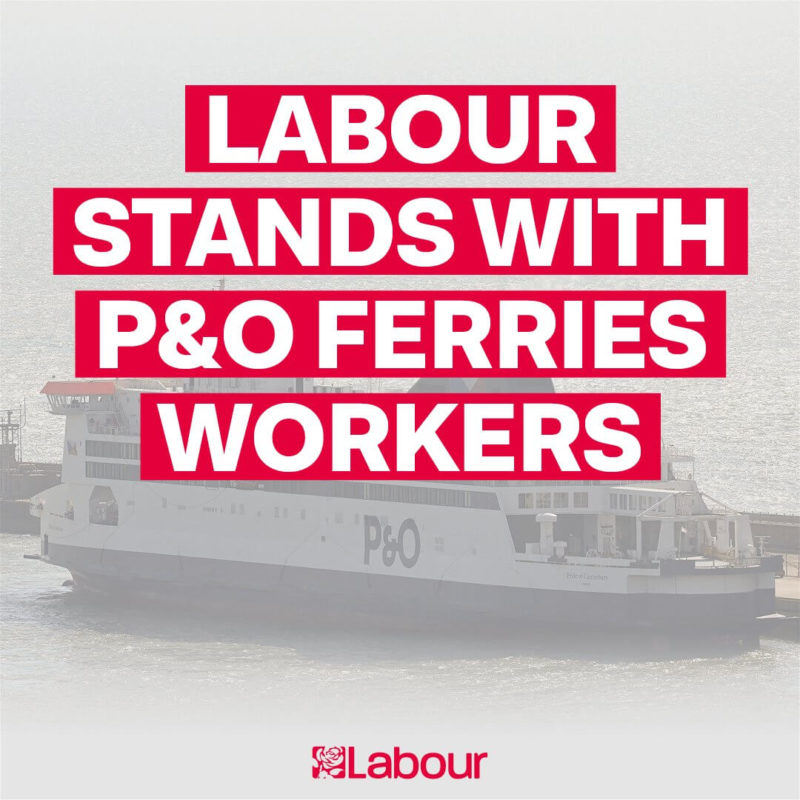 Labour graphic supporting P&O workers