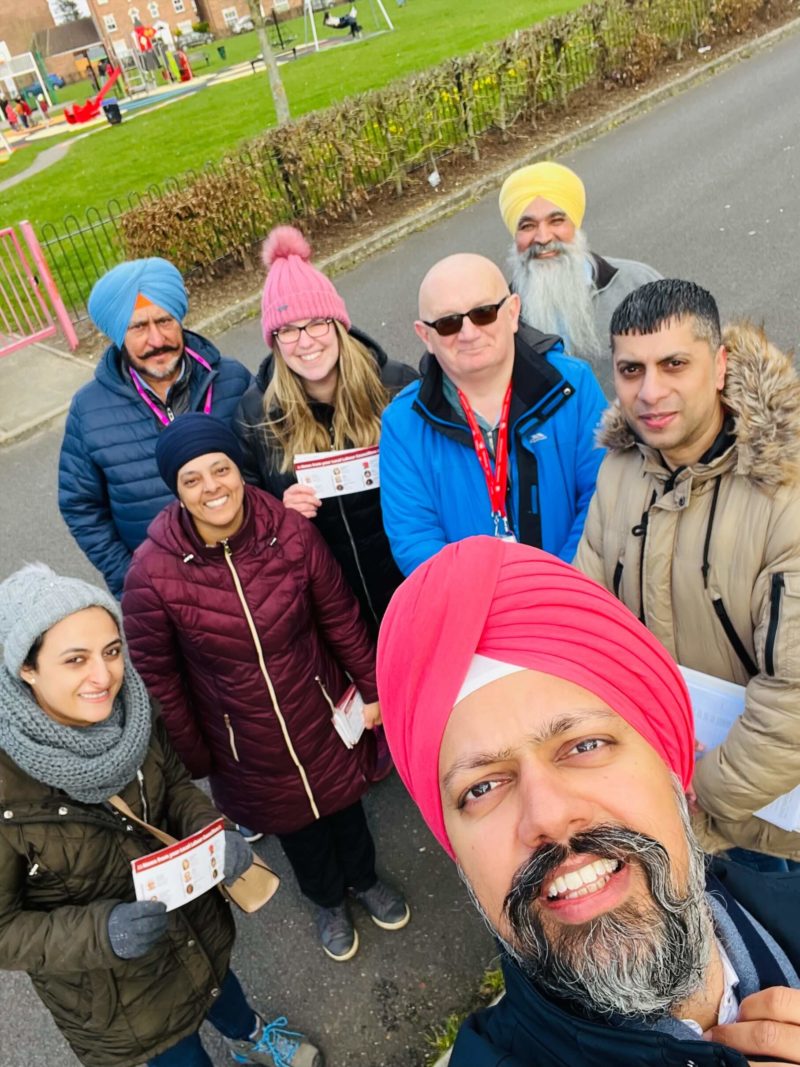 Canvassing group selfie