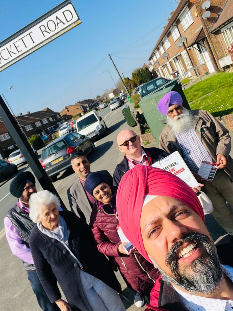 Canvassing group selfie