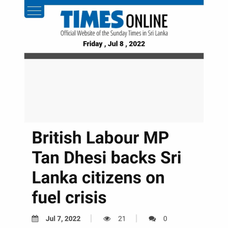 Sri Lankan Times Online Article