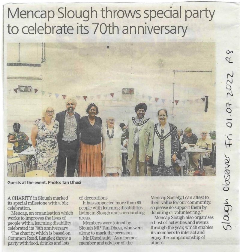 Slough Observer article on 70th anniversary event