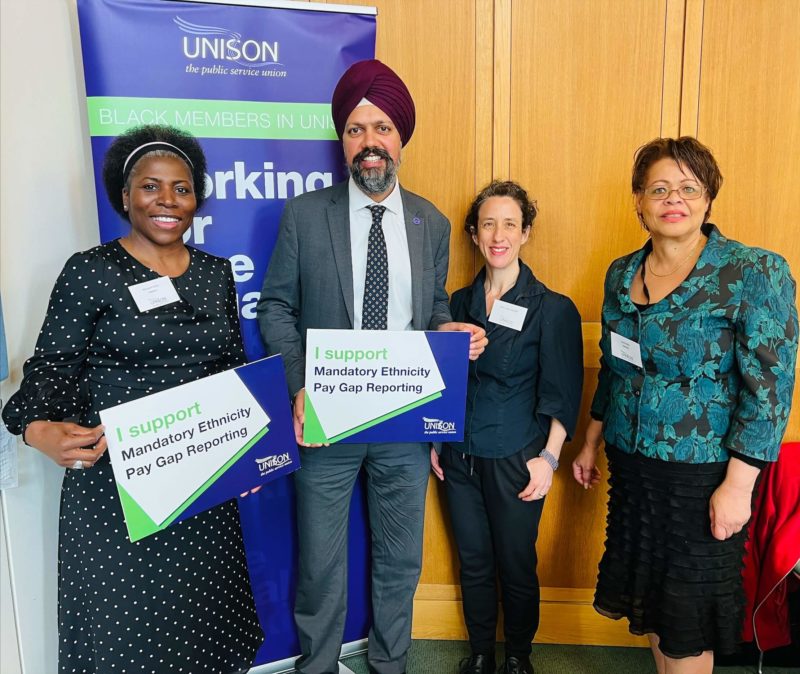 Tan Dhesi with Unison Union representatives supporting disabled workers