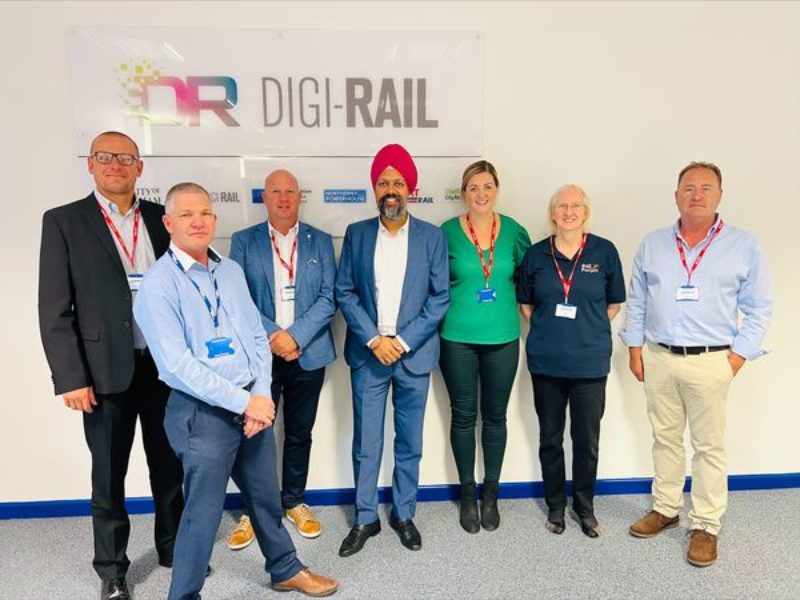Tan Dhesi with representatives from rail supply chain companies.