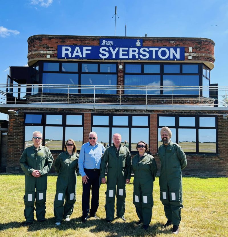 Tan Dhesi outside RAF Syerston HQ.