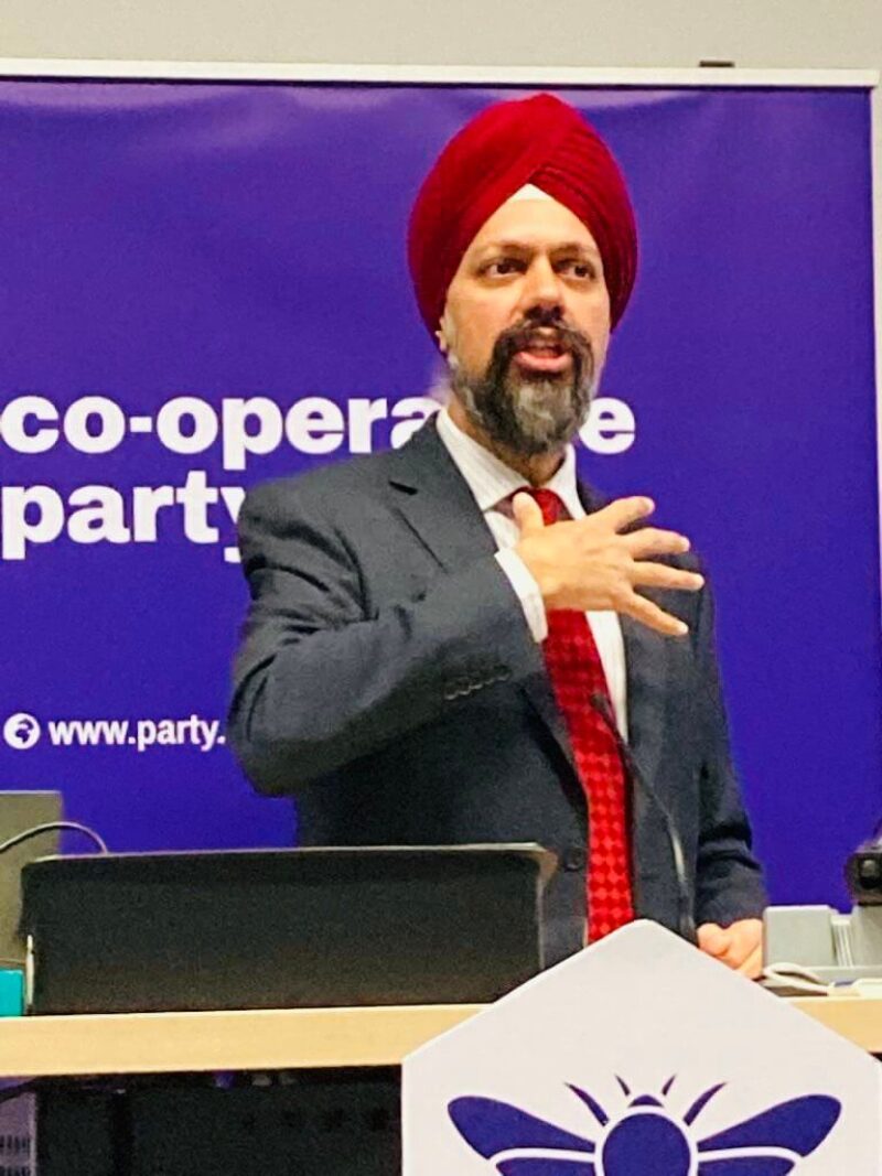 Tan Dhesi MP pictured as Keynote Speaker for the Co-operative Party