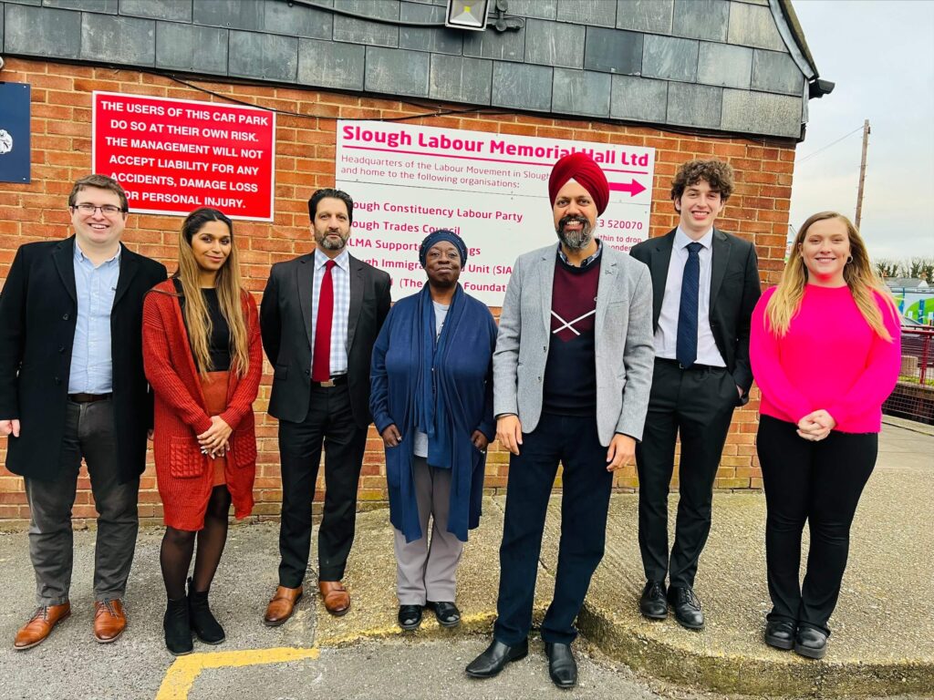 Tan Dhesi MP pictured outside of the Headquarters of the Labour Movement in Slough.
